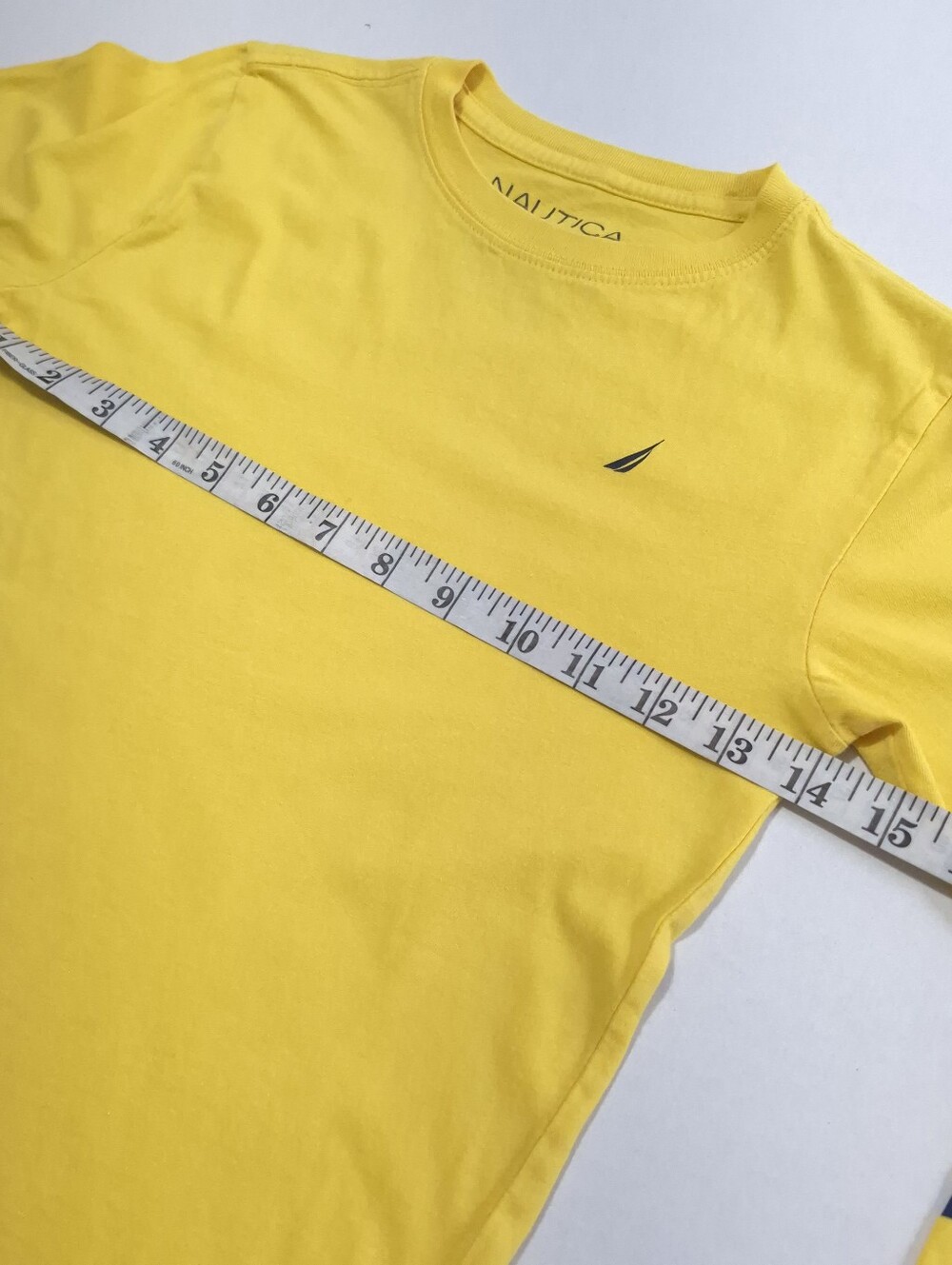 Nautica Boys Yellow Long Sleeve T-Shirt Size 7 Cotton Logo Graphic Sleeve Crew - Picture 8 of 11
